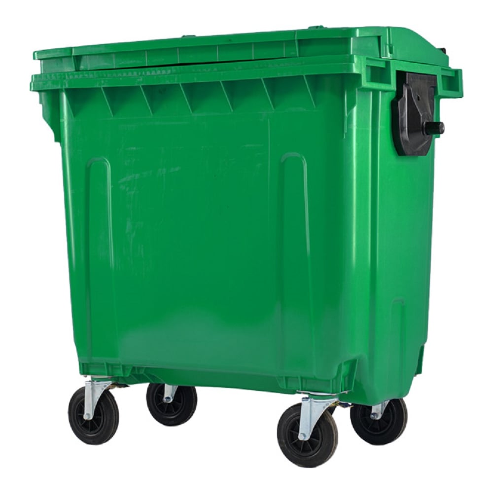 Изображение товара Мусорный контейнер Тара.ру п/э 770л зеленый с колесиками и крышкой