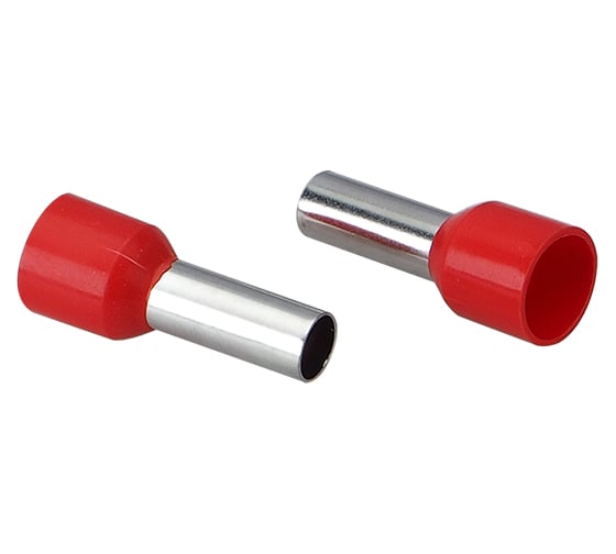 Изображение товара Клемма-втулка металлическая AURA 8 мм2, цвет красный, 50 шт. APT-080R
