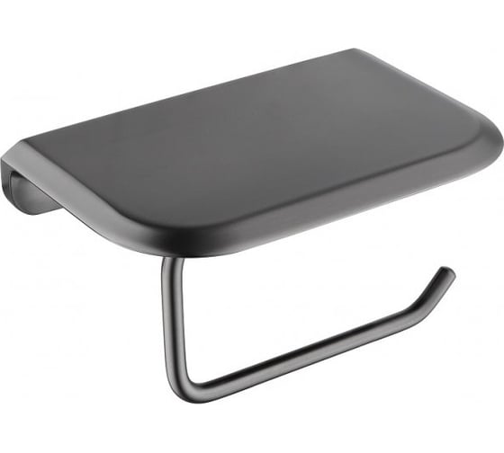 Изображение товара Держатель для туалетной бумаги CEZARES с полочкой, исполнение оружейная сталь LINER-PHM-GM