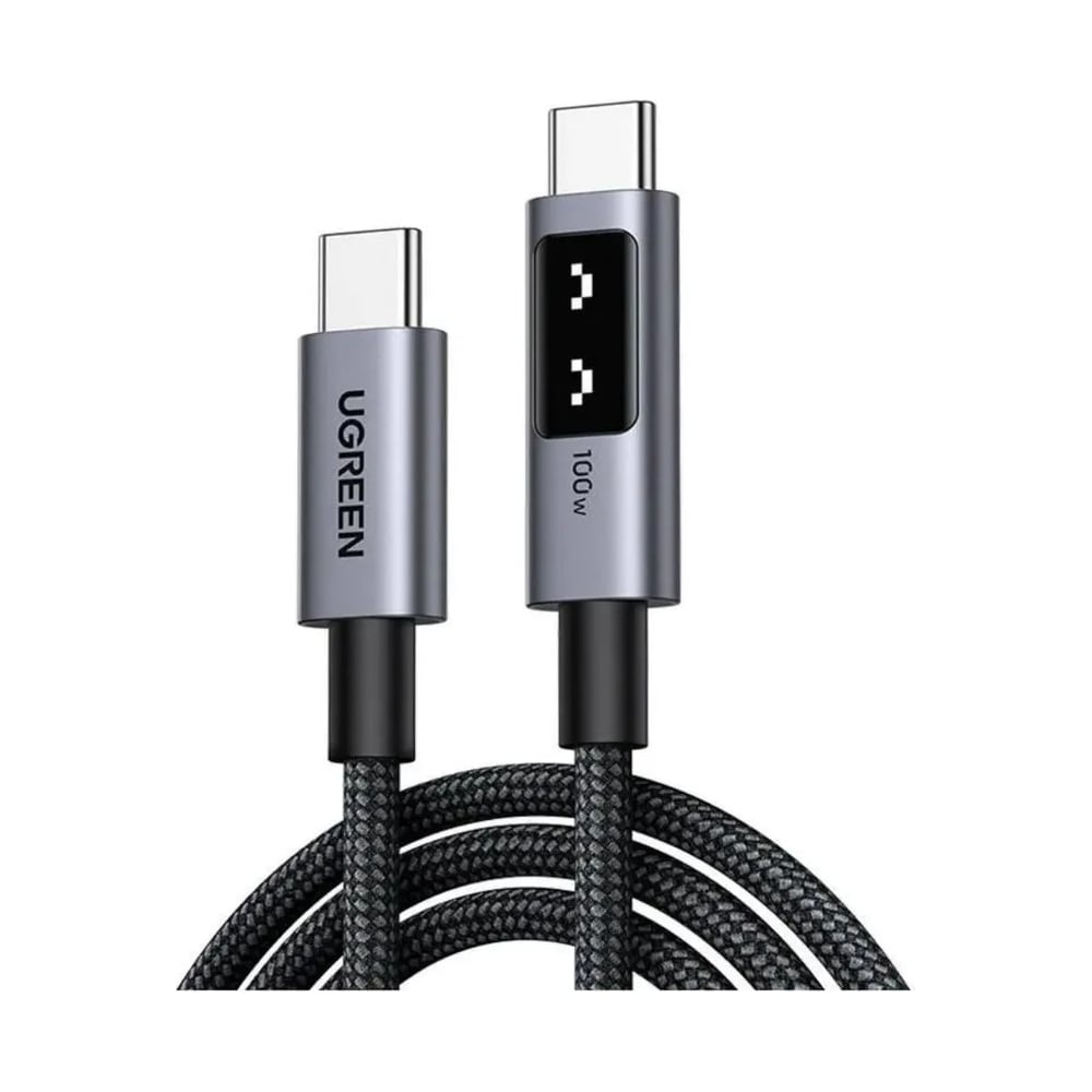 Изображение товара Кабель Ugreen L509 UNO Type C 2.0 Male To Type C 2.0 Male Robot 5A Data Cable, 1м, черный/серый 35501_