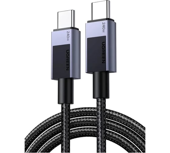 Изображение товара Кабель Ugreen L513 Type C 2.0 Male To Type C 2.0 Male Charging/Data Cable_240W Max, 2м, черный 45068_