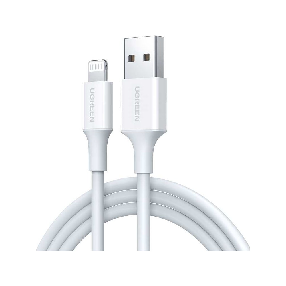 Изображение товара Кабель Ugreen US155 USB-A Male to Lightning Male 2м белый для iPhone и iPad