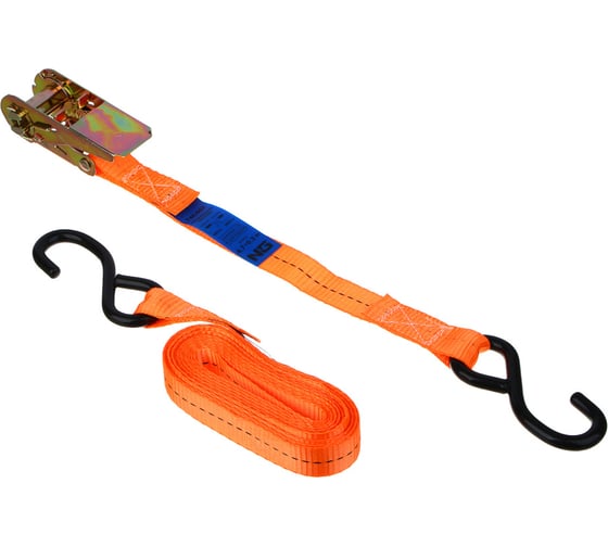 Изображение товара Стяжка груза с храповиком ЕРМАК 5м, 800/1600 кг, натяжное устройство евро S крюк 746-002