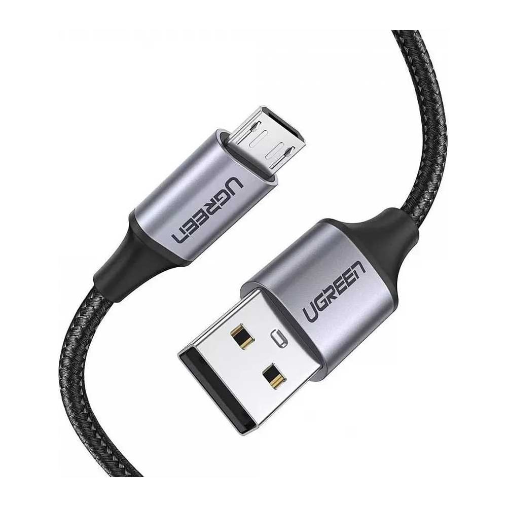 Изображение товара Кабель Ugreen US290 USB 2.0 A to Micro USB 3м серый/черный с кейсом