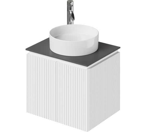 Изображение товара Тумба со столешницей подвесная BAND 60 606x477x510 Белый матовый Soft touch ИТАНА 4657836461251