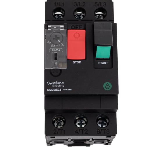 Изображение товара Автоматический выключатель Systeme Electric ЗАЩ.ДВ. GM2ME 20-25A КОМБ.РАСЦЕПИТЕЛЬ КНОП.УПР. (GV2ME22) (ранее GV2ME22) GM2ME22