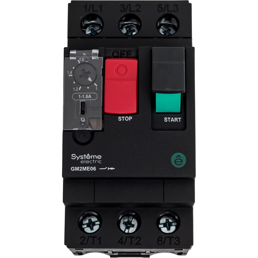 Изображение товара Автоматический выключатель Systeme Electric ЗАЩ.ДВ. GM2ME 1.0-1.6A КОМБ.РАСЦЕПИТЕЛЬ КНОП.УПР. (GV2ME06) (ранее GV2ME06) GM2ME06
