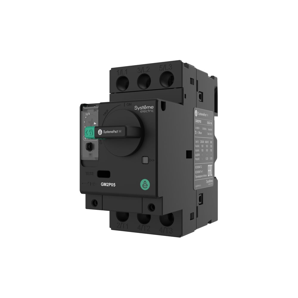 Изображение товара Автоматический выключатель защиты двигателя Systeme Electric GM2P 9-14A, комбинированный расцепитель, поворотная рукоятка (GV2P16) GM2P16