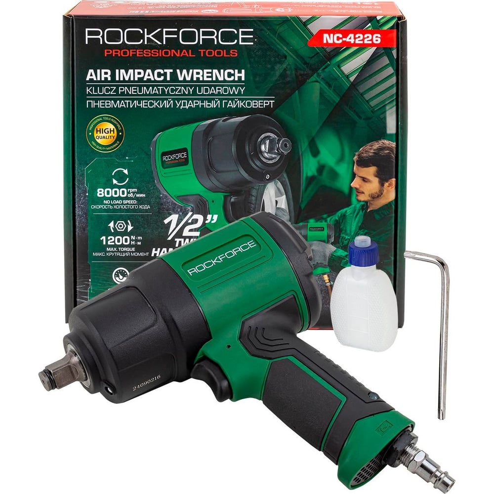 Изображение товара Пневматический ударный гайковерт Rockforce RF-NC-4226 1/2, 1200Нм полупрофессиональный