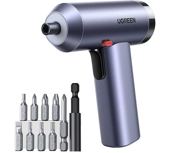 Изображение товара Шуруповерт с набором бит Ugreen UT118 Electric Screwdriver Set серый 15712_