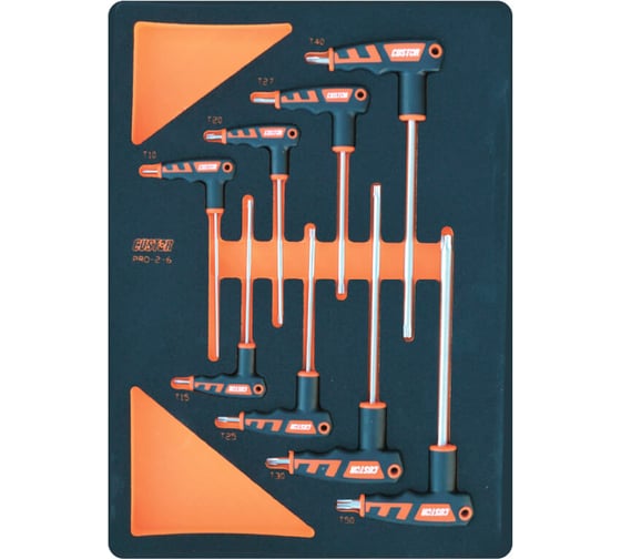 Изображение товара Набор отверток CUSTOR TORX, с Г-образной рукоятью, 8 предметов, в ложементе VCS2/4 PRO-2-6
