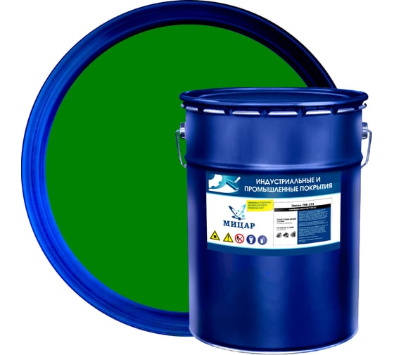 Изображение товара Эмаль Мицар ПФ-133 25 кг, зеленый УТ000002259