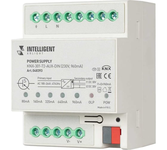 Изображение товара Блок питания шины INTELLIGENT ARLIGHT KNX-301-72-AUX-DIN 048393
