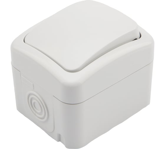 Изображение товара Одноклавишный выключатель KRANZ Mini OG IP54, о/у, белый KR-78-0601