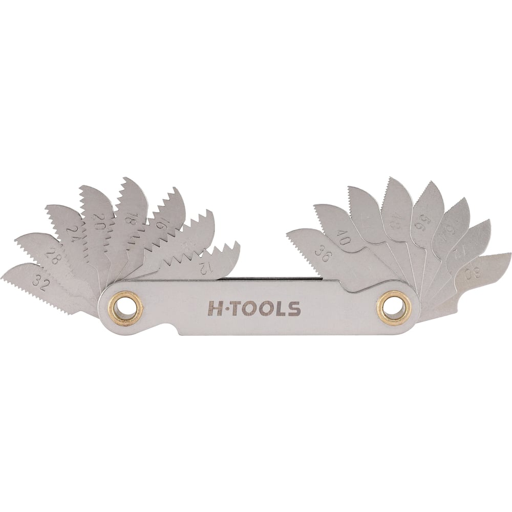 Изображение товара Резьбомер UNF H-Tools 12-80Tpi 16 шт профессиональный инструмент