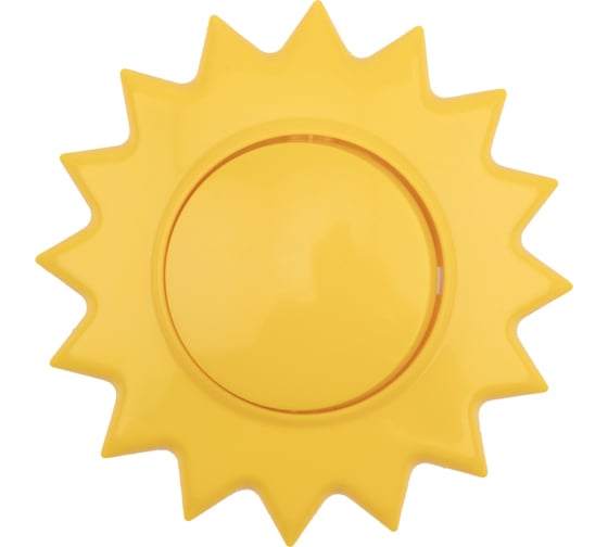 Изображение товара Одноклавишный выключатель KRANZ Солнце, скрытая установка, желтый KR-78-0617