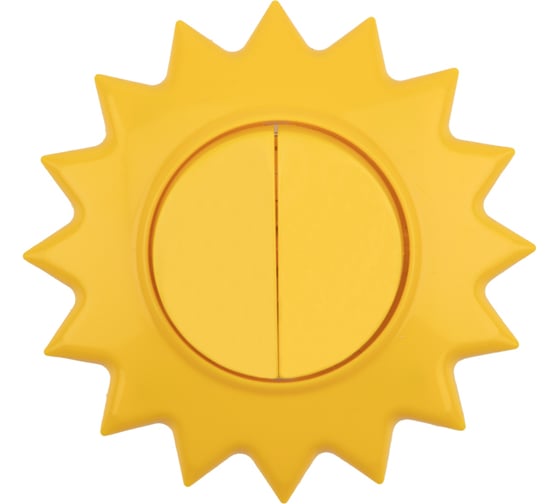 Изображение товара Двухклавишный выключатель KRANZ Солнце, скрытая установка, желтый KR-78-0618