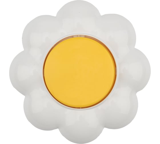 Изображение товара Одноклавишный выключатель KRANZ Ромашка, скрытая установка, желтый/белый KR-78-0620