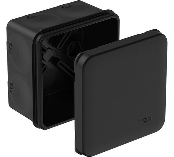 Изображение товара Коробка распределительная с мембранными вводами Systeme Electric MultiBox IP66 70x70x42 Черная (со стикером) под пистолет IMT352961