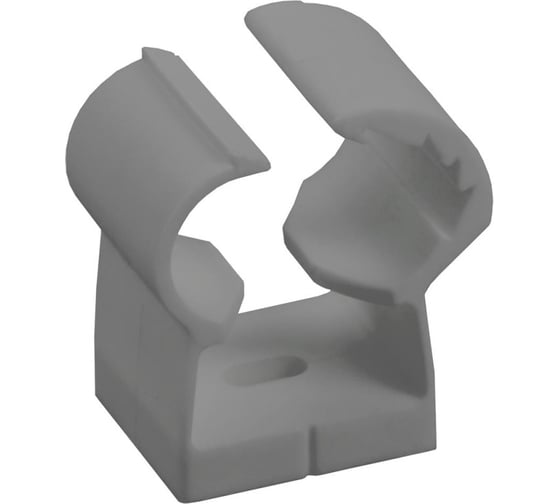 Изображение товара Клипса IEK с фикс. для глад. труб 20-25мм сер. (24шт/упак) CTA00D-FL-020-K41