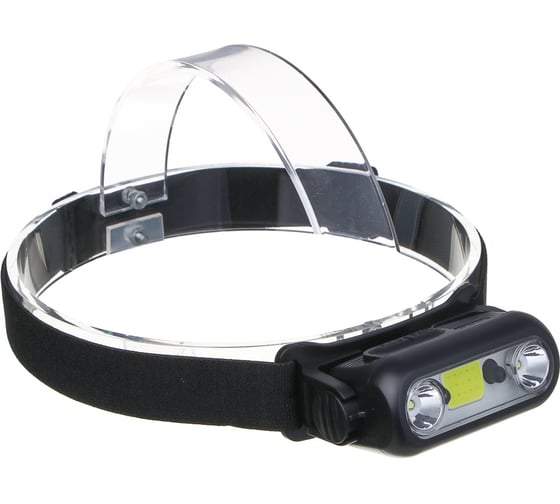 Изображение товара Фонарь налобный сенсорный ЕРМАК XPE LED+COB, 6 режимов, 1200мАч, пластик, красный свет, 90x55x30 мм 221-096