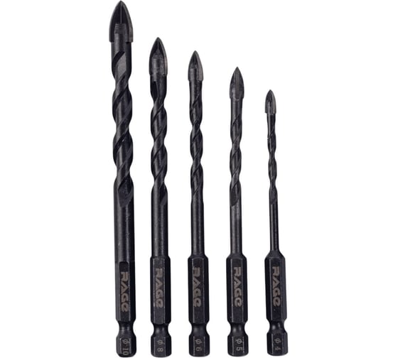 Изображение товара Набор сверл по стеклу и керамике RAGE Quadro-X HEX 5 шт. 550125