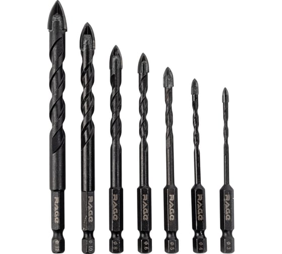 Изображение товара Набор сверл по стеклу и керамике RAGE Quadro-X HEX 7 шт. 550127