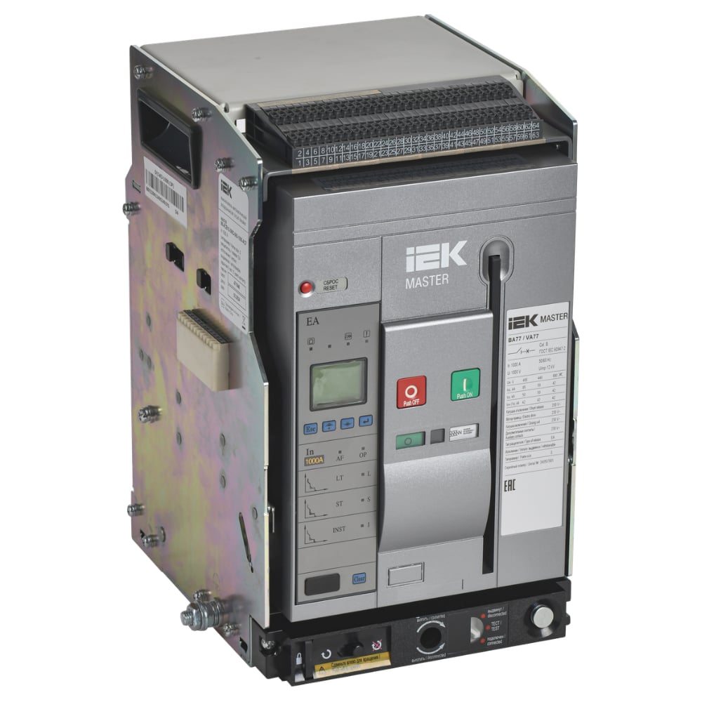 Изображение товара Автоматический выключатель IEK AC ВА77 W3P S 65кА 1000А для силовых цепей
