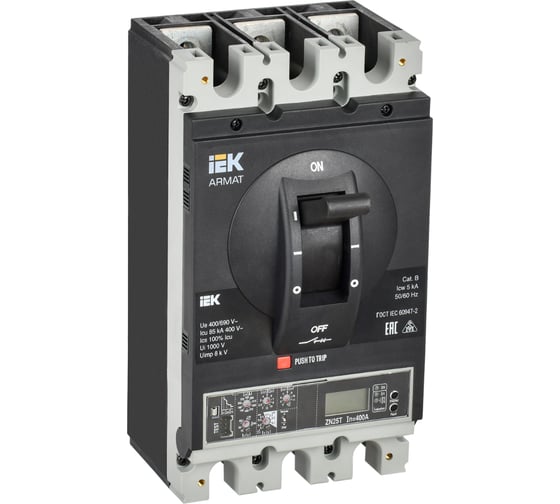 Изображение товара Автоматический выключатель IEK ARMAT литой корпус, 3P I 85кА 630А эл. пр. AR-MCCB-3I-085-0630A-ELPC