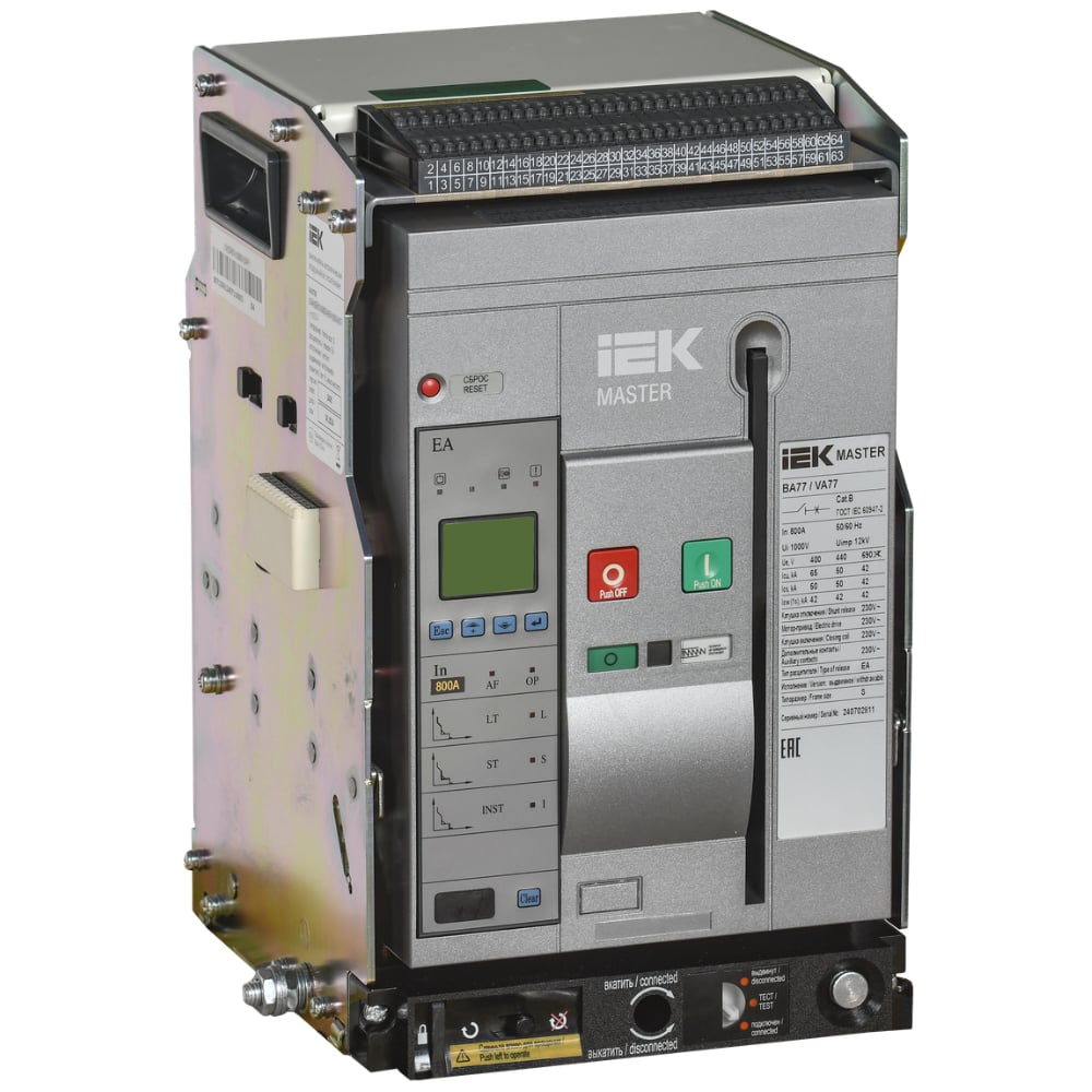 Изображение товара Воздушный автоматический выключатель IEK MASTER EA 800А с электронной защитой