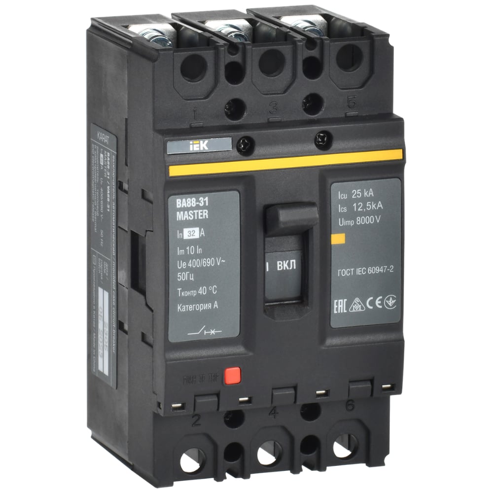 Изображение товара Выключатель автоматический IEK ВА88-31 3Р 32А 25кА для электросети