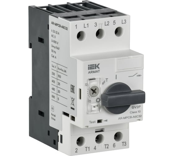 Изображение товара Автоматический выключатель защиты двигателя IEK ARMAT A6 GV2P 23-32А AR-MPCB-A6C32