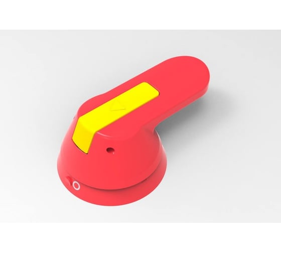 Изображение товара Выносная фронтальная круглая поворотная рукоятка Systeme Electric красно-желтая SD160-250 SSDERHFR15Y1625