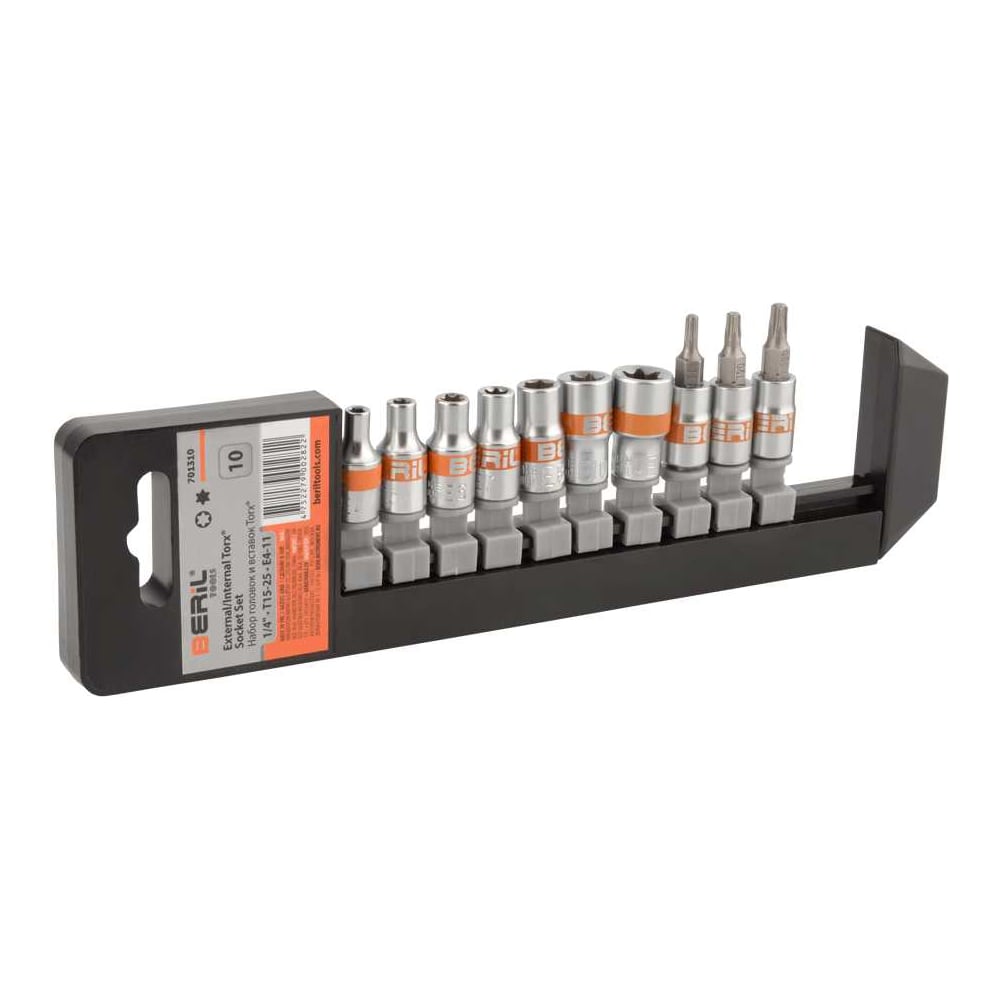 Изображение товара Набор головок TORX E4-E11 T15-T25 Beril 10 предметов в холдере