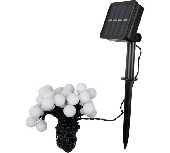 Изображение товара Светильник светодиодный садовый ФАZА SLR-G07-30M гирлянда матовые шарики, 30 мультицвет LED на солнечной батарее 5040847