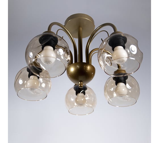 Изображение товара Светильник потолочный ЭЛЕТЕХ Берта 151 зол. (Плафон 8425) НСБ 01-5x60-132 Е27 _ИМ_ 1005405448