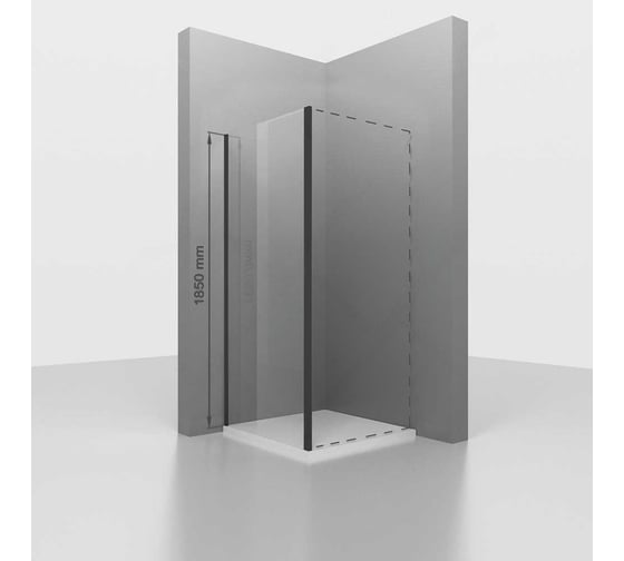 Изображение товара Боковая панель RGW 120*185 Z-050-1-B Чёрный/Прозрачное/6 мм (EasyClean) 352205112-14