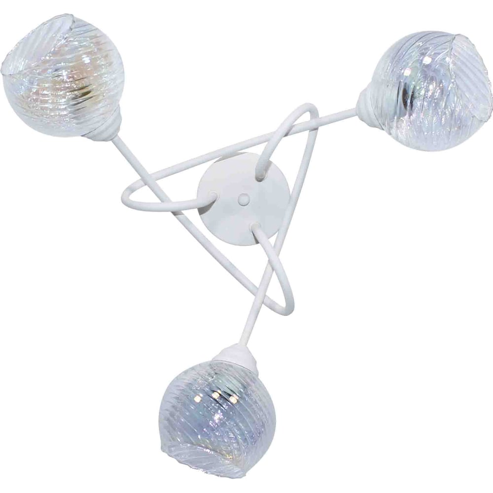 Изображение товара Светильник потолочный ЭЛЕТЕХ Жанет 131 бел.муар E27 3 лампы