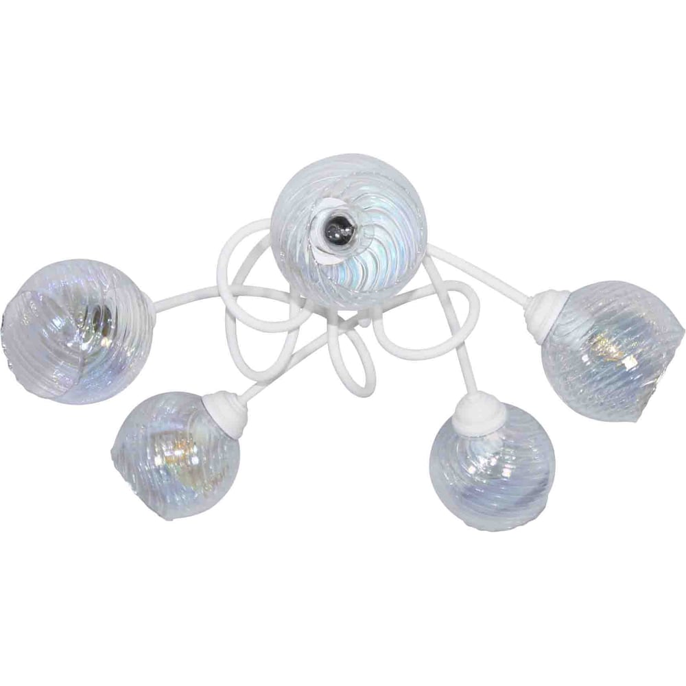 Изображение товара Светильник потолочный ЭЛЕТЕХ Жанет 151 бел.муар (плафон 8334) НПБ 01-5x60-143 Е27 _ИМ_ 1005405464