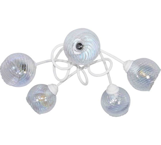 Изображение товара Светильник потолочный ЭЛЕТЕХ Жанет 151 бел.муар (плафон 8334) НПБ 01-5x60-143 Е27 _ИМ_ 1005405464