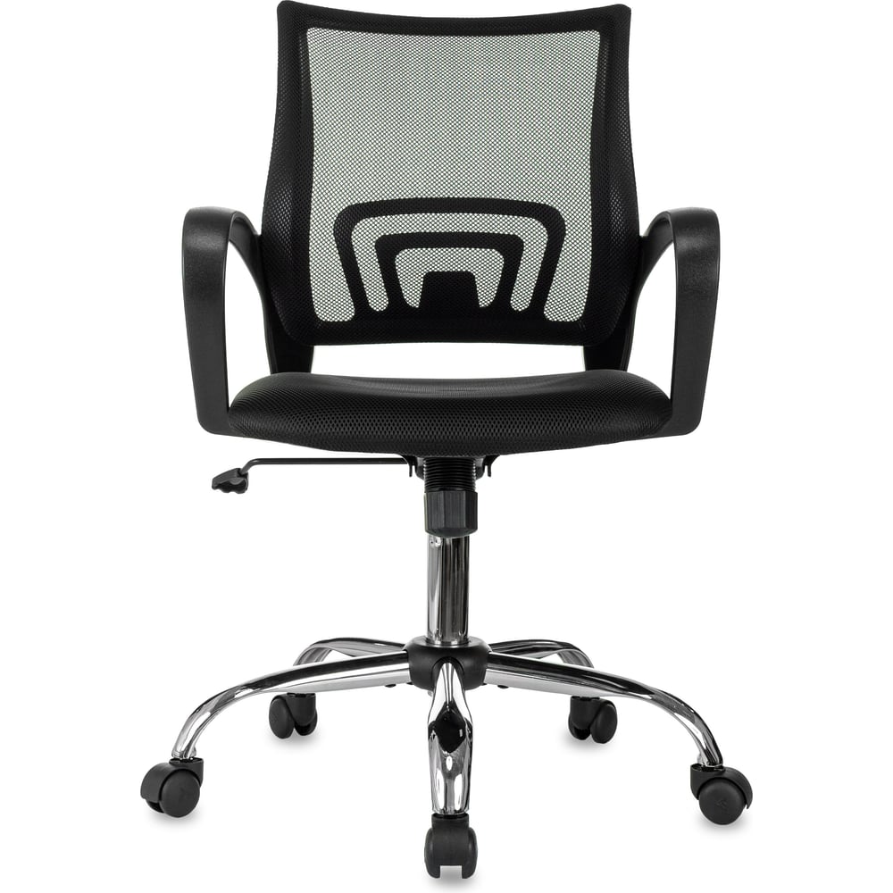 Изображение товара Компьютерное кресло Gigant черное со сетчатой спинкой и хромированной крестовиной