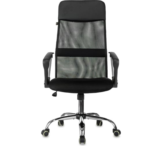 Изображение товара Компьютерное офисное кресло Gigant черное кожзам, сетка, с подлокотниками, хром, 120 кг GCH-10