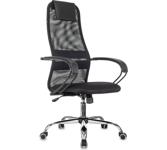 Изображение товара Компьютерное офисное кресло Gigant черное ткань, сетка, с подлокотниками, хром, 120 кг GCH-12