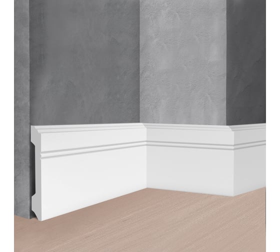 Изображение товара Напольный плинтус Stenopol 107х12х2000 мм под покраску C7105