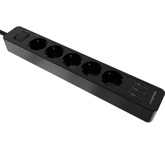 Изображение товара Удлинитель с USB зарядкой HARPER UCH-530 Black H00003010