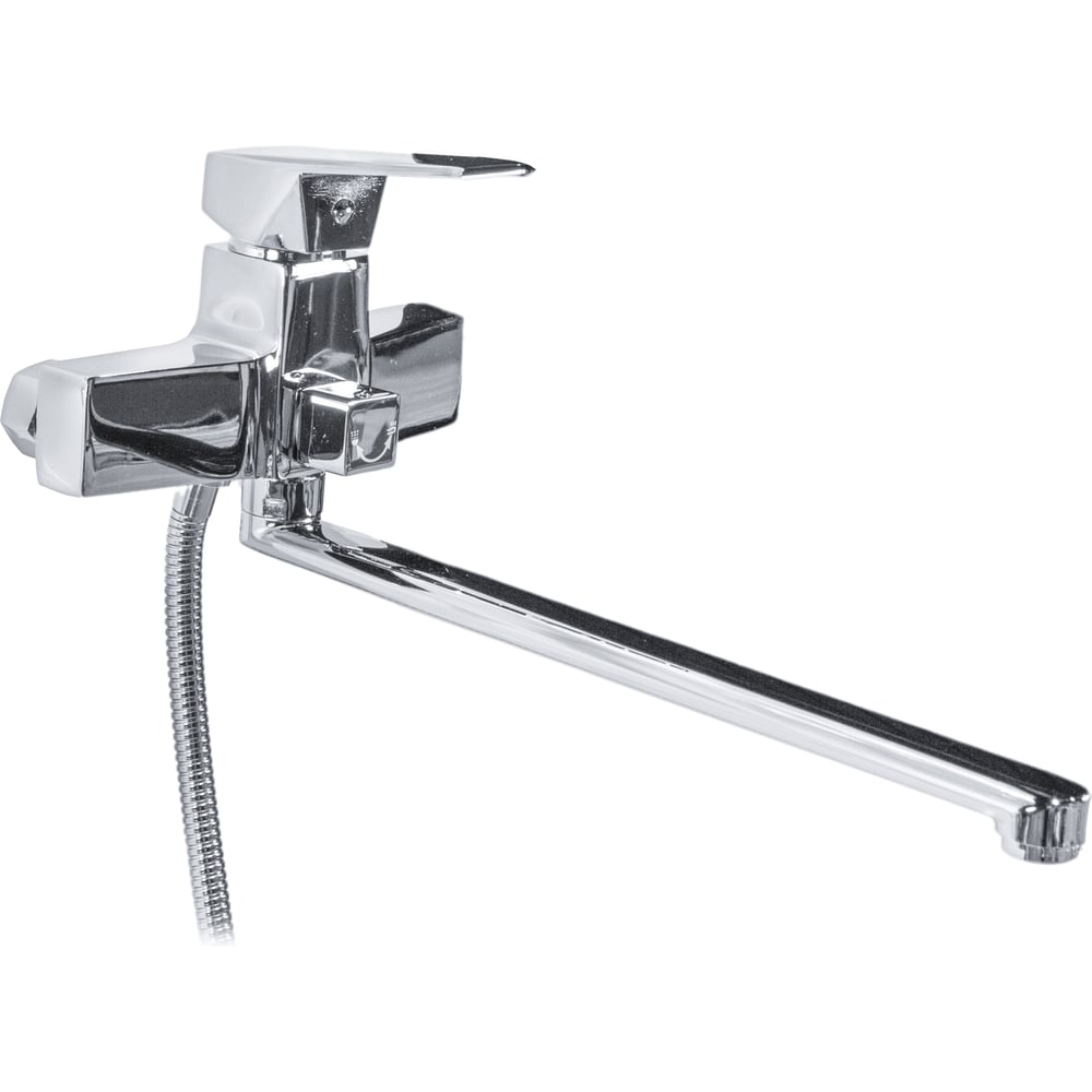 Изображение товара Смеситель для ванны Damento QUADRA BA01.10, шаровый, хром, излив 350 мм, лейка 3 режима (1/10) 016294