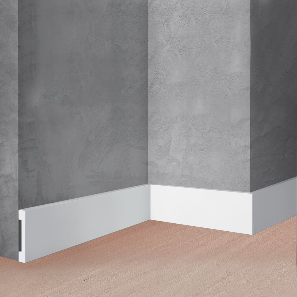 Ударопрочный влагостойкий напольный плинтус под покраску Stenopol C7157