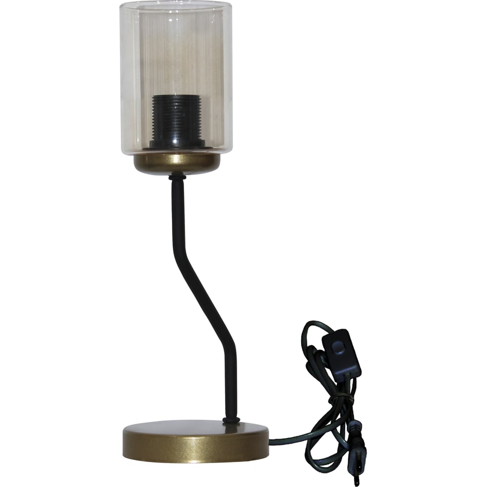 Изображение товара Настольный светильник ЭЛЕТЕХ Ирис ННБ 63-60-019 черный с стеклянным плафоном