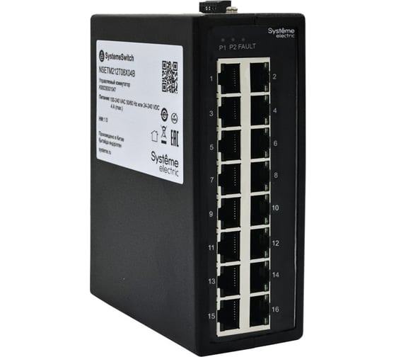 Изображение товара Неуправляемый промышленный коммутатор Systeme Electric Ethernet, 16x10/100BaseT NSETU116T16X00B