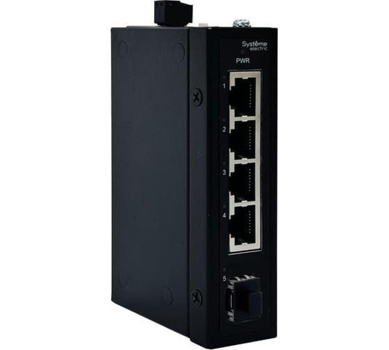 Изображение товара Неуправляемый промышленный коммутатор Systeme Electric Ethernet, 4x10/100BaseT, 1x100BaseX SFP NSETU105T04X01B